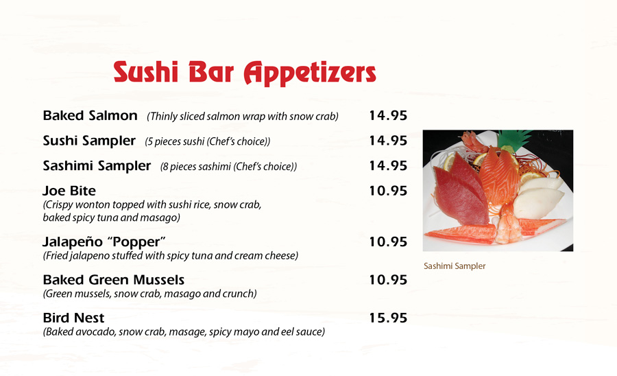 sushi bar appetizers